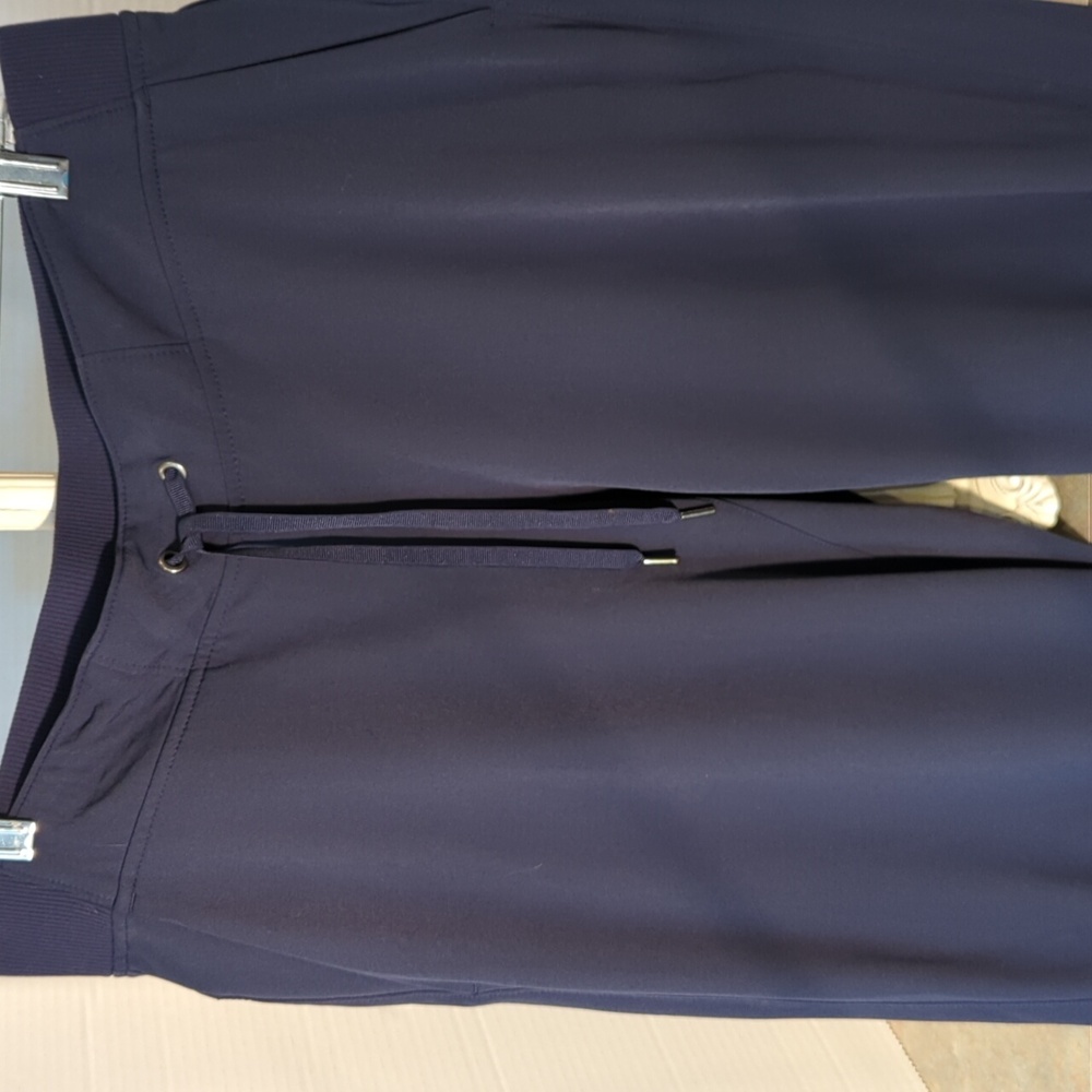 Athleta Women's Navy Blue Wide Leg Joggers W/Toggles At The Ankle To Adjust 12